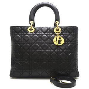 Christian Dior Lady Dior Cannage Lambskin Black